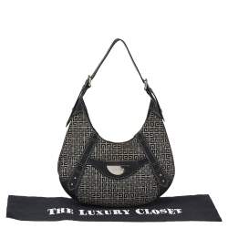Pre Owned Givenchy Grey/Black Monogram Canvas And Leather Hobo