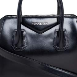 Pre Owned حقيبة ساتشل جيفنشي أنتيغونا جلد لامع أسود صغيرة