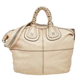 Pre Owned حقيبة ساتشل جيفنشي نايتنغيل جلد بيج متوسطة