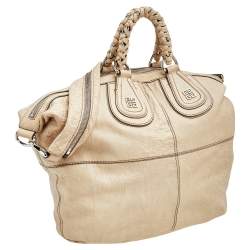 Pre Owned حقيبة ساتشل جيفنشي نايتنغيل جلد بيج متوسطة