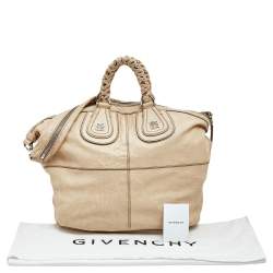 Pre Owned حقيبة ساتشل جيفنشي نايتنغيل جلد بيج متوسطة