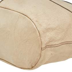 Pre Owned حقيبة ساتشل جيفنشي نايتنغيل جلد بيج متوسطة