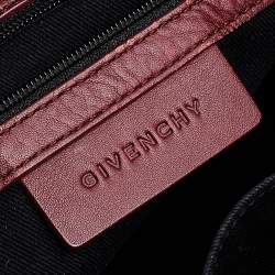 Pre Owned Givenchy Burgundy Monogram Canvas and Leather Hobo