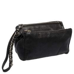 مملوكة مسبقًا Givenchy Black Leather Pandora Wristlet Pouch