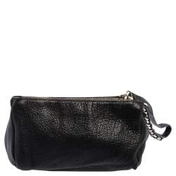 مملوكة مسبقًا Givenchy Black Leather Pandora Wristlet Pouch