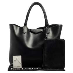 مملوكة مسبقًا حقيبة يد توتس جيفنشي انتيغونا شوبر جلد أسود