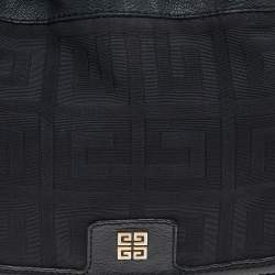 Pre Owned Givenchy Black Signature Nylon and Leather Hobo