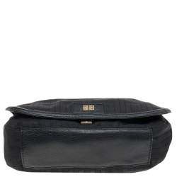 Pre Owned Givenchy Black Signature Nylon and Leather Hobo
