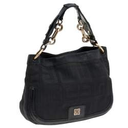 Pre Owned Givenchy Black Signature Nylon and Leather Hobo