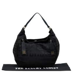 Pre Owned Givenchy Black Signature Nylon and Leather Hobo