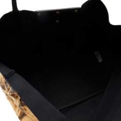 مملوكة مسبقًا حقيبة يد توتس جيفنشي انتيغونا شوبينغ كانفاس مقوى مطبوع لهب أصفر/أسود