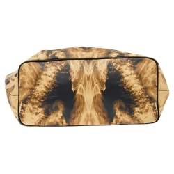 مملوكة مسبقًا حقيبة يد توتس جيفنشي انتيغونا شوبينغ كانفاس مقوى مطبوع لهب أصفر/أسود