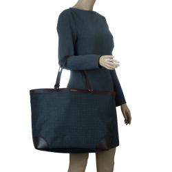 Pre Owned Givenchy Brown/Black Coated Canvas and Leather Shopper Tote