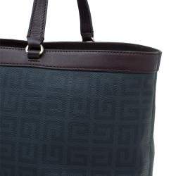 Pre Owned Givenchy Brown/Black Coated Canvas and Leather Shopper Tote