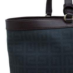 Pre Owned Givenchy Brown/Black Coated Canvas and Leather Shopper Tote