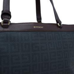 Pre Owned Givenchy Brown/Black Coated Canvas and Leather Shopper Tote