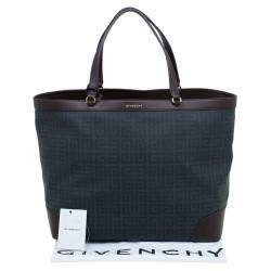 Pre Owned Givenchy Brown/Black Coated Canvas and Leather Shopper Tote