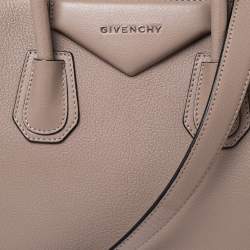 Pre Owned Givenchy Dark Beige Leather Small Antigona Satchel