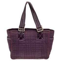 Givenchy Purple Signature Fabric And Patent Leather Tote