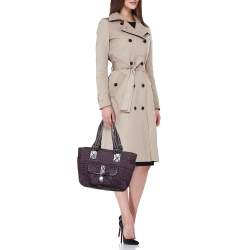 Givenchy Purple Signature Fabric And Patent Leather Tote