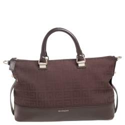 Pre Owned Givenchy Brown Monogram Canvas and Leather Satchel