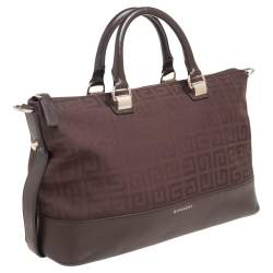 Pre Owned Givenchy Brown Monogram Canvas and Leather Satchel