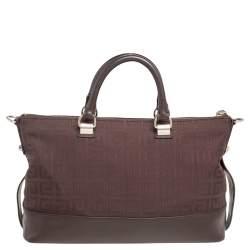 Pre Owned Givenchy Brown Monogram Canvas and Leather Satchel