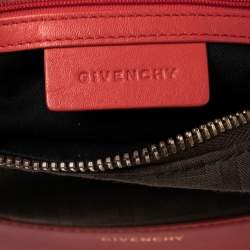Pre Owned Givenchy Brown/Red Monogram Canvas and Leather Hobo
