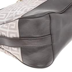 Pre Owned حقيبة هوبو جيفنشي سحاب جلد وكانفاس مونوغرامي بني/ رمادي