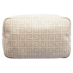 Pre Owned حقيبة كتف غيفنشي منوغرامي بيج وأبيض