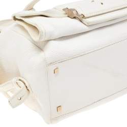 Givenchy White Leather Zip Satchel