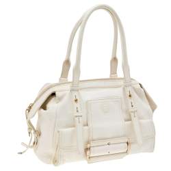 Givenchy White Leather Zip Satchel