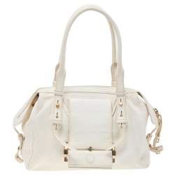 Givenchy White Leather Zip Satchel