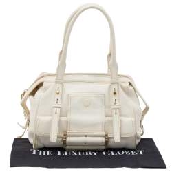 Givenchy White Leather Zip Satchel