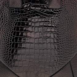 Pre Owned Givenchy  Black Croc Embossed Leather Tote