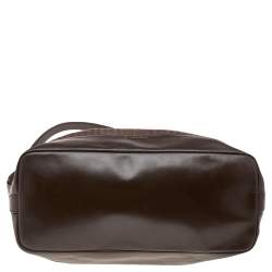 Pre Owned Givenchy Dark Brown Monogram Canvas And Leather Hobo