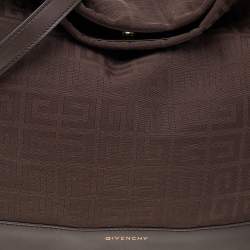 Pre Owned Givenchy Dark Brown Monogram Canvas And Leather Hobo