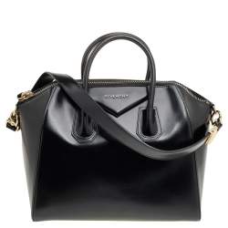 Pre Owned Givenchy Black Leather Medium Antigona Satchel