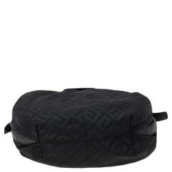 Pre Owned Givenchy Black Monogram Nylon and Leather Hobo