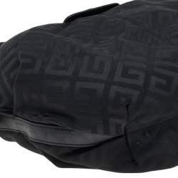 Pre Owned Givenchy Black Monogram Nylon and Leather Hobo