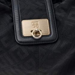 Pre Owned Givenchy Black Monogram Nylon and Leather Hobo