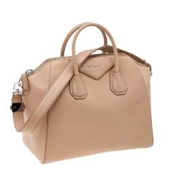 Pre Owned Givenchy Beige Leather Medium Antigona Satchel 