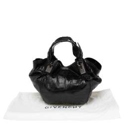 Pre Owned حقيبة كتف جيفنشي جلد نقشة التمساح أسود 