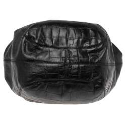 Pre Owned حقيبة كتف جيفنشي جلد نقشة التمساح أسود 