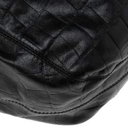 Pre Owned حقيبة كتف جيفنشي جلد نقشة التمساح أسود 