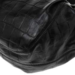 Pre Owned حقيبة كتف جيفنشي جلد نقشة التمساح أسود 