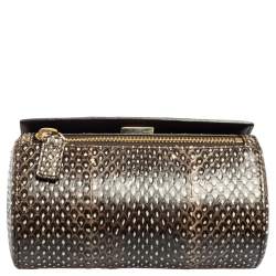 Pre Owned حقيبة كروس جيفنشي باندورا بوكس جلد ثعبان بيج/بني 