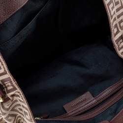 Pre Owned حقيبة كتف جيفنشي جلد وكانفاس بني مونوغرامي