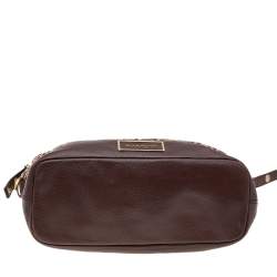 Pre Owned حقيبة كتف جيفنشي جلد وكانفاس بني مونوغرامي