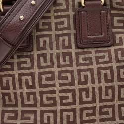 Pre Owned حقيبة كتف جيفنشي جلد وكانفاس بني مونوغرامي